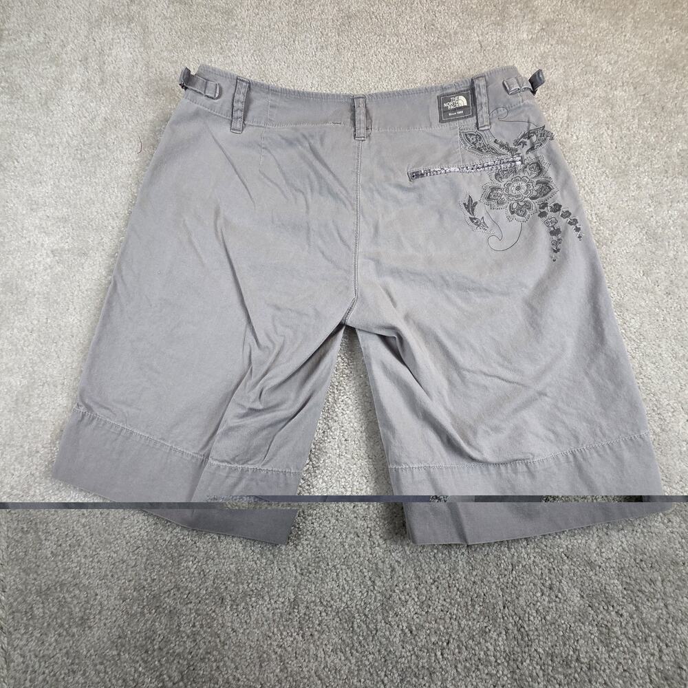 The North Face Womens Bamboo Blend Bermuda Shorts Gray 8 Walking Relaxed Fit - Picture 2 of 8